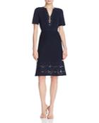 Elie Tahari Scout Embroidered Sweater Dress
