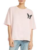 Maje Turner Butterfly Embroidered Tee