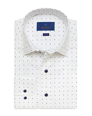 David Donahue Blue And Sky Micro Flower Print Fusion Shirt