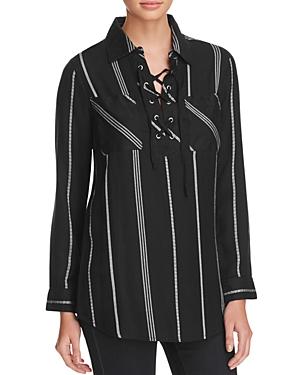 Alison Andrews Lace-up Striped Shirt