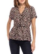 B Collection By Bobeau Peplum Ruffle Trim Top
