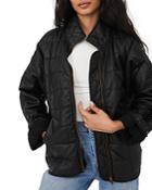 Free People Quilted Vegan Leather Jacket