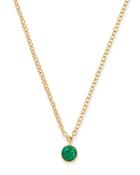 Zoe Chicco 14k Yellow Gold Emerald Drop Choker Adjustable Necklace, 14-16