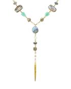 Chan Luu Multi Stone & Cultured Freshwater Pearl Lariat Necklace In 18k Gold-plated Sterling Silver Or Sterling Silver, 16