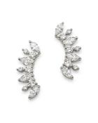 Bloomingdale's Diamond Marquis Cluster Ear Climbers In 14k White Gold - 100% Exclusive