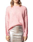 Zadig & Voltaire Vicky Sleeve-stripe Ribbed Sweater