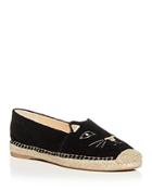 Charlotte Olympia Women's Kitty Embroidered Terry Cloth Espadrille Flats