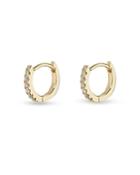 Apres Jewelry 14k Yellow Gold Classique Diamond Huggie Hoop Earrings