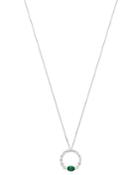 Bloomingdale's Emerald & Diamond Circle Pendant Necklace In 14k White Gold, 16 - 100% Exclusive