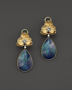 Michael Aram 18k Gold And Lapis Orchid Drop Earring