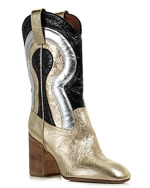 Laurence Dacade Women's Troy Tall Metallic Leather Western Boots