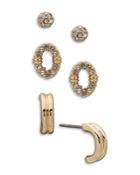 Lauren Ralph Lauren Polished Hoop & Pave Stud Earrings, Set Of 3