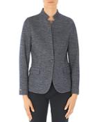 Peserico Notched Stand Collar Single-button Blazer