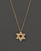 Diamond Star Of David Pendant Necklace In 14k Yellow Gold, .18 Ct. T.w.