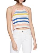 Bcbgeneration Striped Crochet Cropped Top