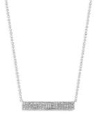 Bloomingdale's Pave Diamond Bar Necklace In 14k White Gold, 0.33 Ct. T.w. - 100% Exclusive