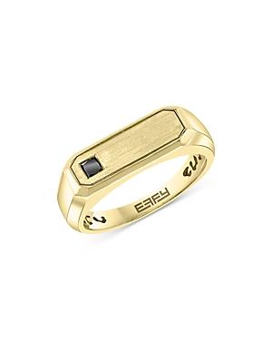 Bloomingdale's Men's Black Diamond Ring In 14k Yellow Gold, 0.1 Ct. T.w. - 100% Exclusive