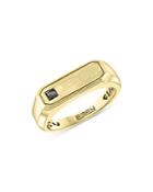 Bloomingdale's Men's Black Diamond Ring In 14k Yellow Gold, 0.1 Ct. T.w. - 100% Exclusive