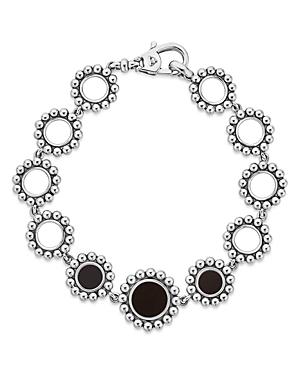 Lagos Sterling Silver Maya Black Onyx Circle Link Bracelet