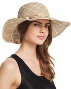 Aqua Two-tone Patterned Straw Sun Hat - 100% Exclusive
