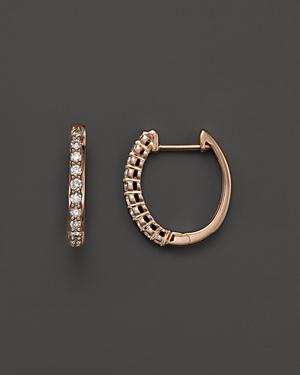 Diamond Hoop Earrings In 14k Rose Gold, .30 Ct. T.w.