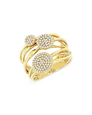 Bloomingdale's Diamond Multi-row Disc Ring In 14k Yellow Gold, 0.30 Ct. T.w. - 100% Exclusive