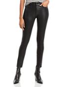 Paige Hoxton High Rise Ankle Skinny Jeans In Black Fog Luxe Coating