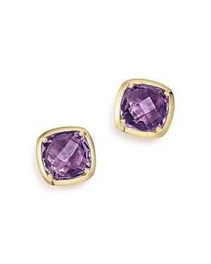 Amethyst Square Stud Earrings In 14k Yellow Gold - 100% Exclusive