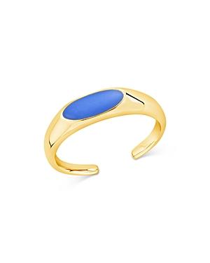Sterling Forever Enamel Open Signet Ring