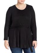 B Collection By Bobeau Curvy Beau Belted Tunic Top