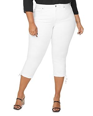 Nydj Plus Capri Jeans With Drawcord Hem In Optic White