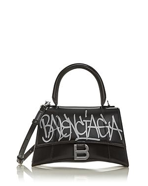 Balenciaga Hourglass Graffiti Small Leather Top Handle Bag