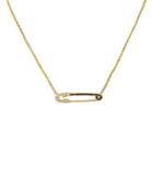 Karl Lagerfeld Paris Safety Pin Pendant Necklace, 16