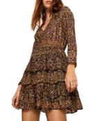 Ba & Sh Glen Printed Tiered Mini Dress