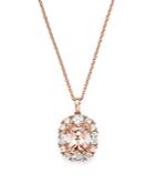 Morganite, Aquamarine And Diamond Pendant Necklace In 14k Rose Gold, 18 - 100% Exclusive