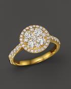 Diamond Cluster Statement Ring In 14k Yellow Gold, 1.25 Ct. T.w.