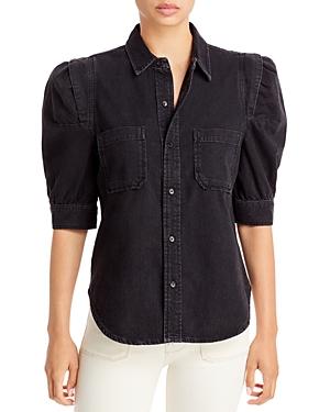 Frame Cotton Rosette Sleeve Shirt