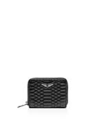 Zadig & Voltaire Mini Zv Mat Small Embossed Leather Wallet