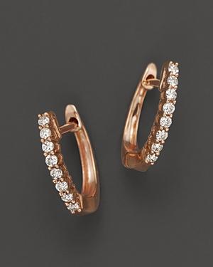 Diamond Huggie Hoop Earrings In 14k Rose Gold, 0.15 Ct. T.w. - 100% Exclusive