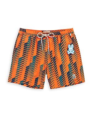 Psycho Bunny Dockray Geo Print Slim Fit Swim Trunks