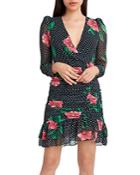 Bcbgmaxazria Mixed Print Ruffle Hem Dress