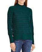 Lauren Ralph Lauren Striped Cashmere Mock Neck Sweater - 100% Exclusive