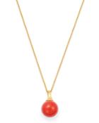 Marco Bicego 18k Yellow Gold Africa Coral Pendant Necklace, 16.75