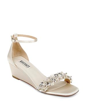 Badgley Mischka Women's Teasha Embellished Wedge Sandals