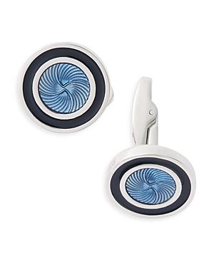 Linkup Sunburst Light Blue Round Cufflinks