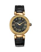 Versace Leda Stainless Steel And Black Mother-of-pearl Dial Watch, 38mm