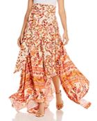 Amur Nova Silk Floral-print Wrap Skirt