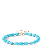 David Yurman Bijoux Spiritual Beads Bracelet With Turquoise And 18k Gold