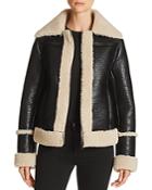 Mother The Boxy Faux Shearling Moto Jacket