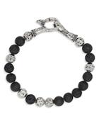John Varvatos Collection Men's Sterling Silver Mercer Lava Bead Bracelet